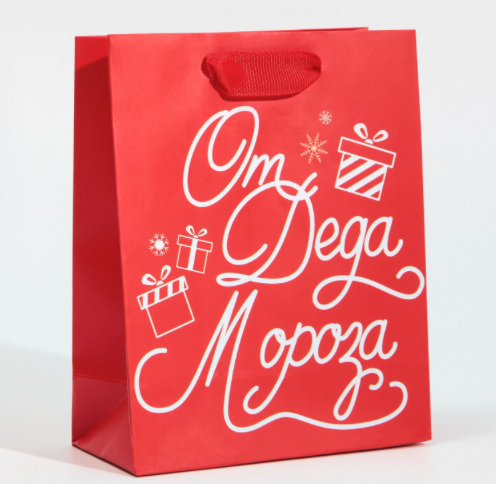 Изображение Пакет подарочный «От Дедушки Мороза», 12 × 15 × 5,5 см